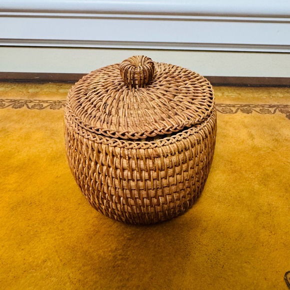 Coil Wicker Boho Baskets Set of 3 Storage Organize Handwoven Hanging Purse - Picture 5 of 12